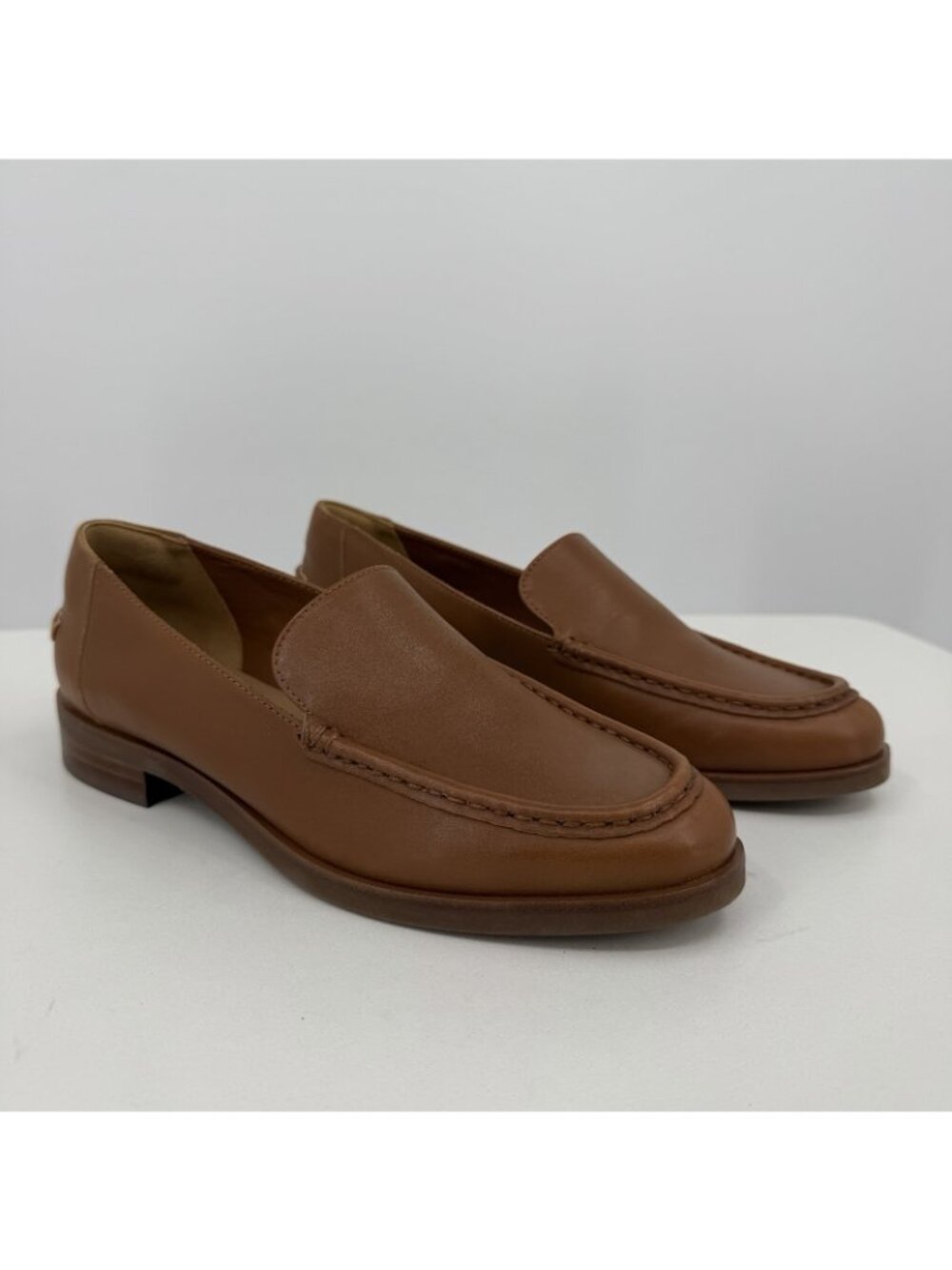 Everlane The Modern Loafer in Camel-Tan Leather size 7 Stacked Heel nwd - Picture 3 of 8